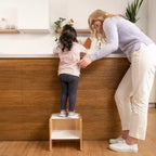 Chaise-cube multifonctionnelle pour tout-petits en bois courbé ECR4Kids, meuble Montessori