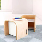 Chaise-cube multifonctionnelle pour tout-petits en bois courbé ECR4Kids, meuble Montessori