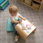 Chaise-cube multifonctionnelle pour tout-petits en bois courbé ECR4Kids, meuble Montessori