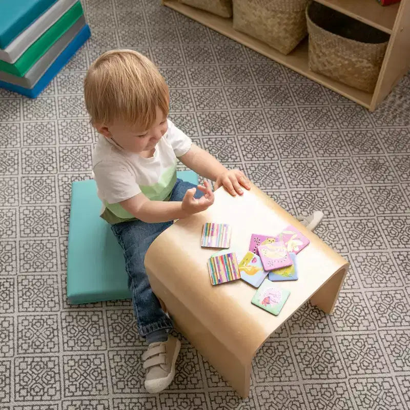 Chaise-cube multifonctionnelle pour tout-petits en bois courbé ECR4Kids, meuble Montessori