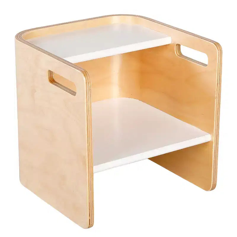 Chaise-cube multifonctionnelle pour tout-petits en bois courbé ECR4Kids, meuble Montessori