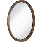 Miroir Mural Décoratif Rond Uttermost Tortin Cadre Métallique Dentelé Martelée Rustique 86 cm de Large pour Salle de Bain Chambre Salon Bureau Entrée