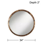 Miroir Mural Décoratif Rond Uttermost Tortin Cadre Métallique Dentelé Martelée Rustique 86 cm de Large pour Salle de Bain Chambre Salon Bureau Entrée