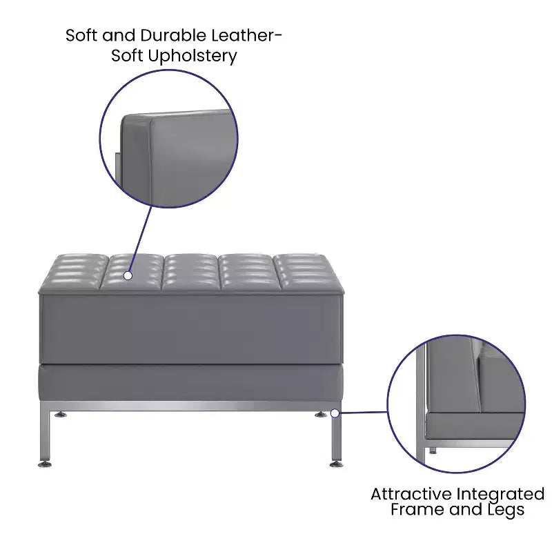 Pouf modulaire matelassé capitonné en similicuir HERCULES Imagination Series de Flash Furniture