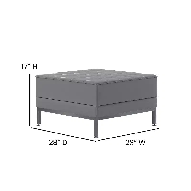 Pouf modulaire matelassé capitonné en similicuir HERCULES Imagination Series de Flash Furniture