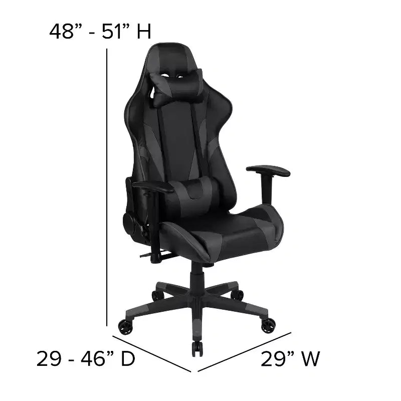 Ensemble bureau de jeu et chaise de jeu inclinable Flash Furniture avec porte-gobelet et crochet pour casque