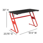 Ensemble bureau de jeu et chaise de jeu inclinable Flash Furniture avec porte-gobelet et crochet pour casque