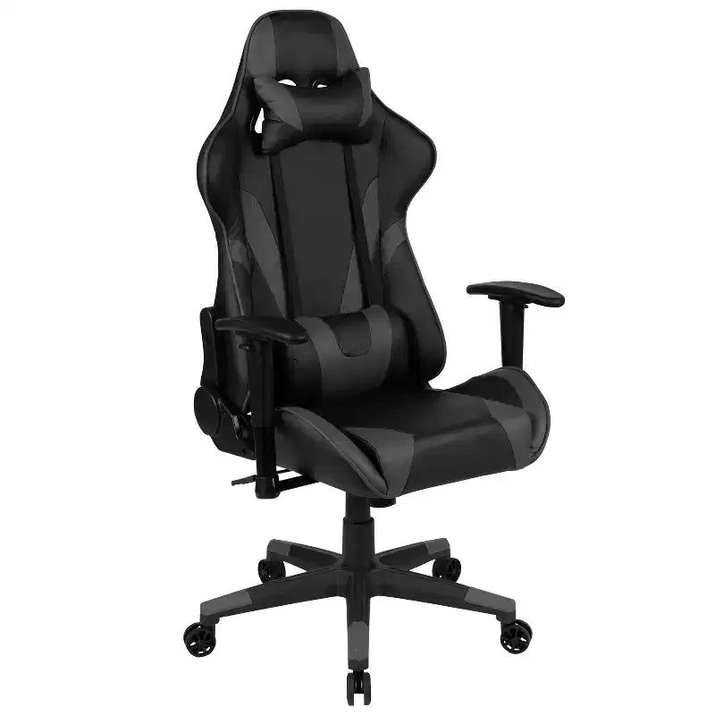 Ensemble bureau de jeu et chaise de jeu inclinable Flash Furniture avec porte-gobelet et crochet pour casque