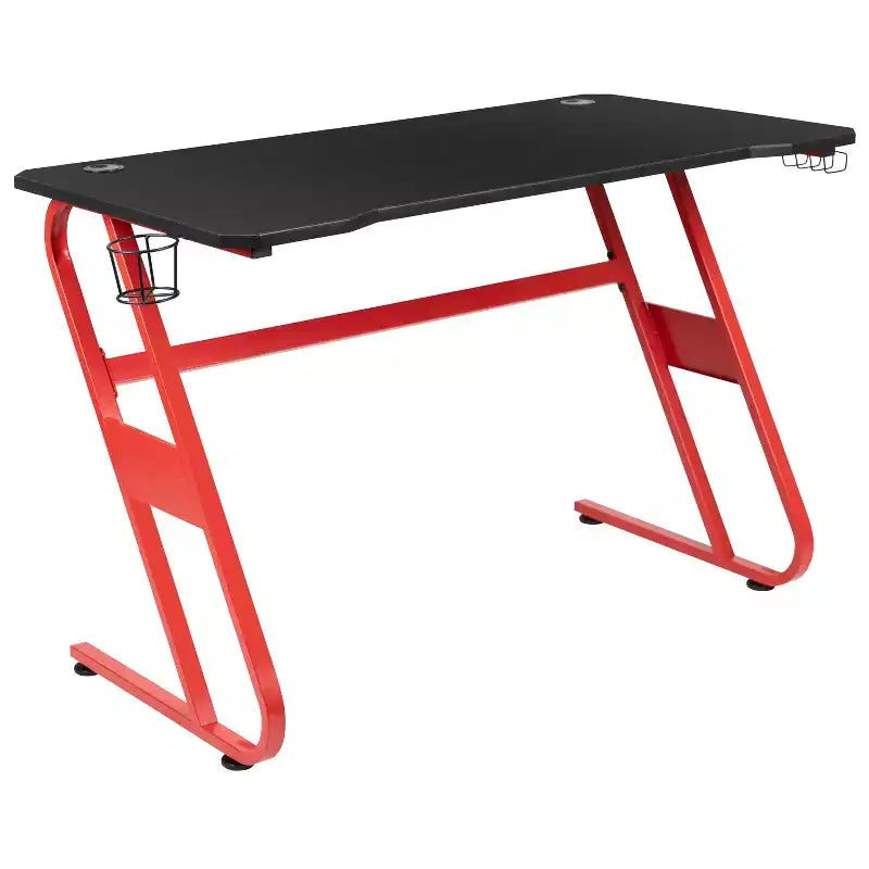 Ensemble bureau de jeu et chaise de jeu inclinable Flash Furniture avec porte-gobelet et crochet pour casque