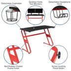 Ensemble bureau de jeu et chaise de jeu inclinable Flash Furniture avec porte-gobelet et crochet pour casque