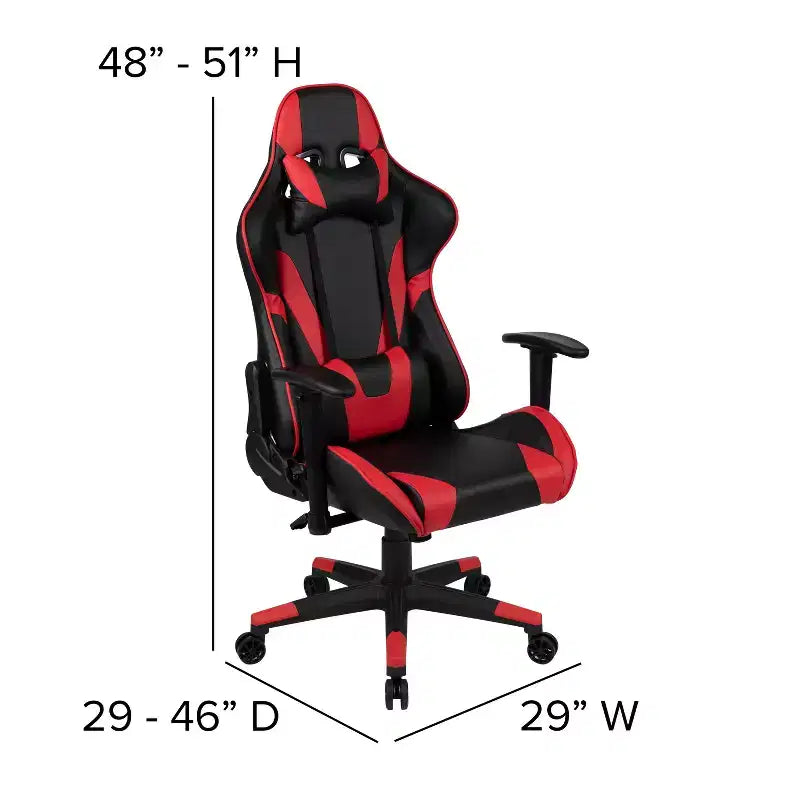 Ensemble bureau de jeu et chaise de jeu inclinable Flash Furniture avec porte-gobelet et crochet pour casque