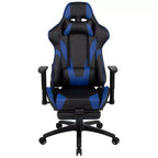 Chaise de jeu Flash Furniture X30 Chaise de bureau ergonomique de course avec dossier entièrement inclinable et repose-pieds coulissant en cuir souple rouge