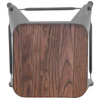 Flash Furniture Tabouret de bar d'intérieur en métal de 61 cm de haut avec assise en bois – Lot de 4 empilables