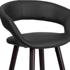 Tabouret de comptoir Flash Furniture Brynn Series, hauteur de comptoir 61 cm, contemporain, en vinyle, dossier arrondi, structure en bois couleur cappuccino