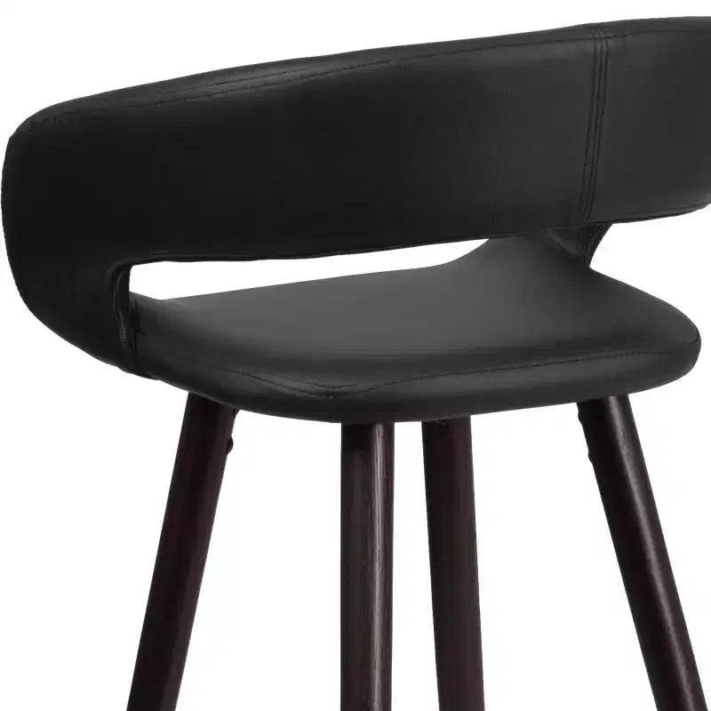 Tabouret de comptoir Flash Furniture Brynn Series, hauteur de comptoir 61 cm, contemporain, en vinyle, dossier arrondi, structure en bois couleur cappuccino
