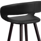 Tabouret de comptoir Flash Furniture Brynn Series, hauteur de comptoir 61 cm, contemporain, en vinyle, dossier arrondi, structure en bois couleur cappuccino