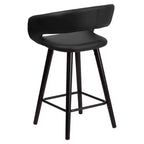 Tabouret de comptoir Flash Furniture Brynn Series, hauteur de comptoir 61 cm, contemporain, en vinyle, dossier arrondi, structure en bois couleur cappuccino