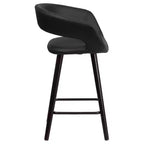 Tabouret de comptoir Flash Furniture Brynn Series, hauteur de comptoir 61 cm, contemporain, en vinyle, dossier arrondi, structure en bois couleur cappuccino