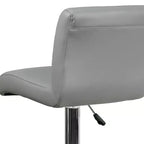 Tabouret de bar contemporain Flash Furniture en vinyle réglable en hauteur avec assise roulée et base chromée
