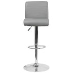 Tabouret de bar contemporain Flash Furniture en vinyle réglable en hauteur avec assise roulée et base chromée