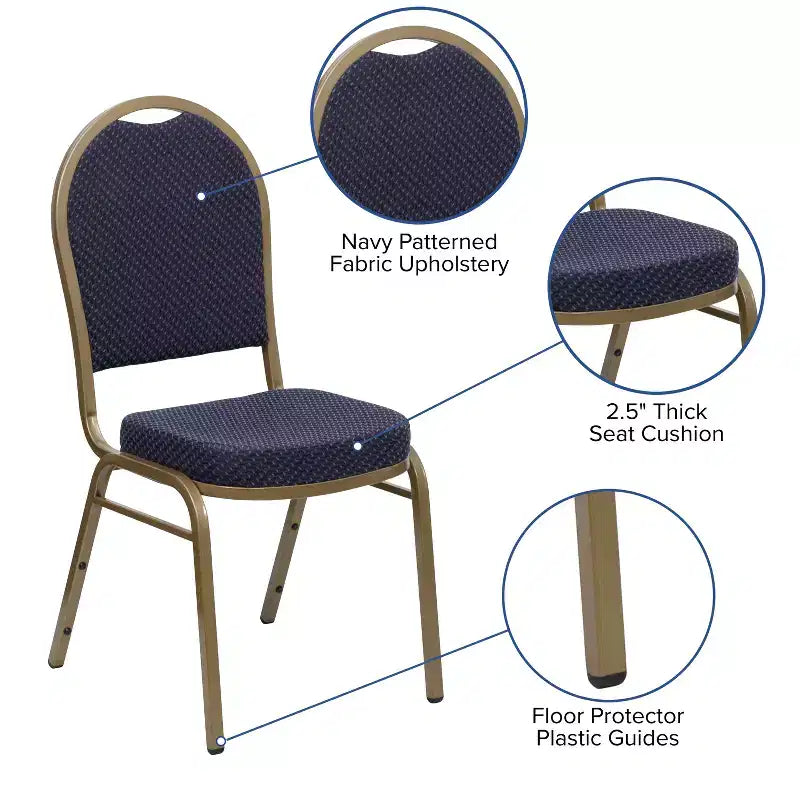 Chaise de banquet empilable à dossier en dôme de la série HERCULES de Flash Furniture