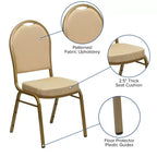 Chaise de banquet empilable à dossier en dôme de la série HERCULES de Flash Furniture