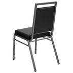Chaise de banquet empilable Flash Furniture HERCULES avec dossier carré et cadre Silvervein