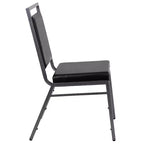 Chaise de banquet empilable Flash Furniture HERCULES avec dossier carré et cadre Silvervein