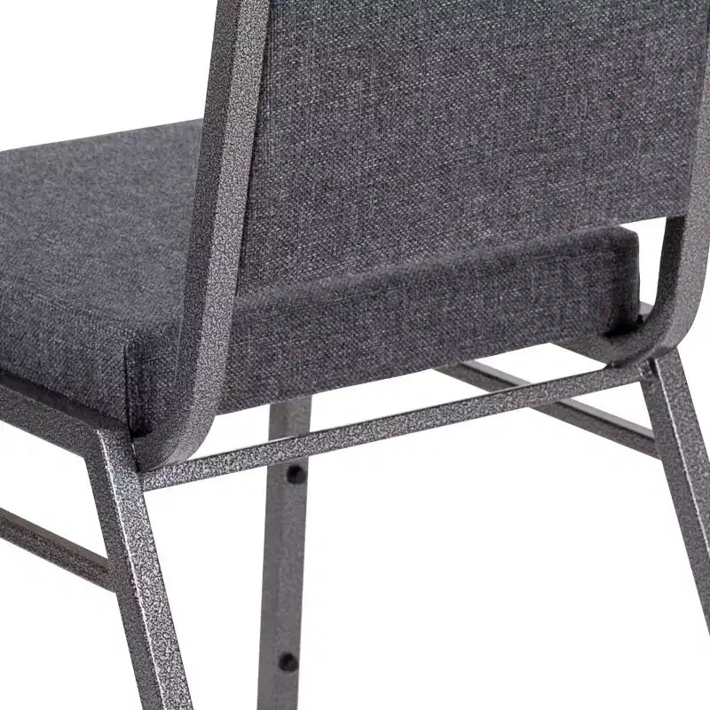 Chaise de banquet empilable Flash Furniture HERCULES avec dossier carré et cadre Silvervein
