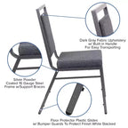 Chaise de banquet empilable Flash Furniture HERCULES avec dossier carré et cadre Silvervein