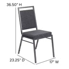 Chaise de banquet empilable Flash Furniture HERCULES avec dossier carré et cadre Silvervein