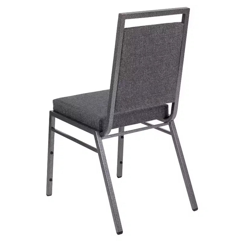 Chaise de banquet empilable Flash Furniture HERCULES avec dossier carré et cadre Silvervein