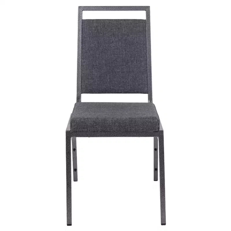 Chaise de banquet empilable Flash Furniture HERCULES avec dossier carré et cadre Silvervein