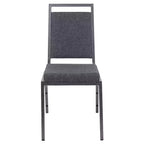 Chaise de banquet empilable Flash Furniture HERCULES avec dossier carré et cadre Silvervein