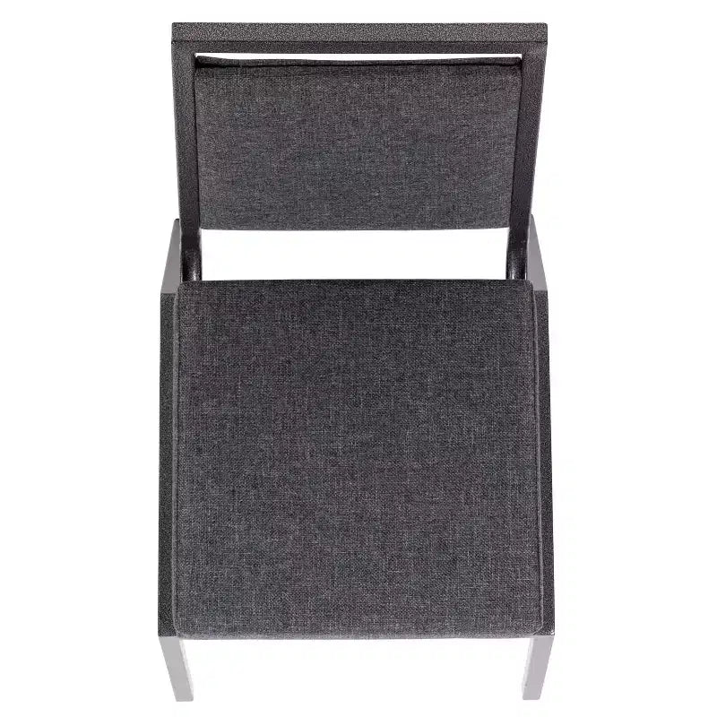 Chaise de banquet empilable Flash Furniture HERCULES avec dossier carré et cadre Silvervein