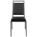 Chaise de banquet empilable Flash Furniture HERCULES avec dossier carré et cadre Silvervein