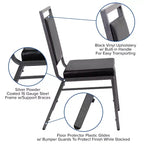 Chaise de banquet empilable Flash Furniture HERCULES avec dossier carré et cadre Silvervein