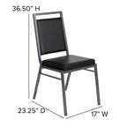 Chaise de banquet empilable Flash Furniture HERCULES avec dossier carré et cadre Silvervein