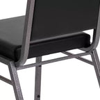 Chaise de banquet empilable Flash Furniture HERCULES avec dossier carré et cadre Silvervein