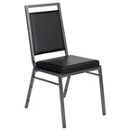 Flash Furniture HERCULES Series Square Back Stacking Banquet Chair with Silvervein Frame
