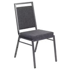 Chaise de banquet empilable Flash Furniture HERCULES avec dossier carré et cadre Silvervein