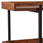 Étagère de rangement Emma et Oliver à 3 niveaux de 89 cm de hauteur, avec finition grain de bois rustique