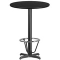 Table de bar ronde en stratifié Emma et Oliver 30 avec base de repose-pieds 22x22