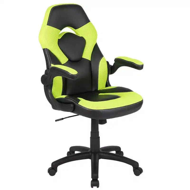 Ensemble bureau gamer et chaise de course Flash Furniture avec porte-gobelet, support de casque et 2 trous de gestion des câbles