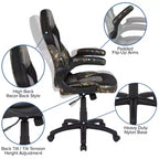 Ensemble bureau gamer et chaise de course Flash Furniture avec porte-gobelet, support de casque et 2 trous de gestion des câbles