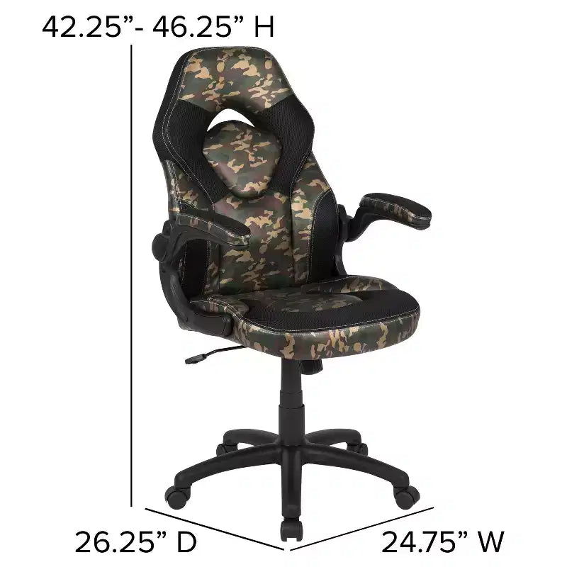 Ensemble bureau gamer et chaise de course Flash Furniture avec porte-gobelet, support de casque et 2 trous de gestion des câbles