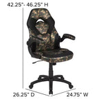 Ensemble bureau gamer et chaise de course Flash Furniture avec porte-gobelet, support de casque et 2 trous de gestion des câbles