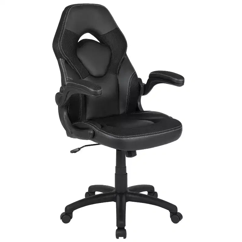 Ensemble bureau gamer et chaise de course Flash Furniture avec porte-gobelet, support de casque et 2 trous de gestion des câbles