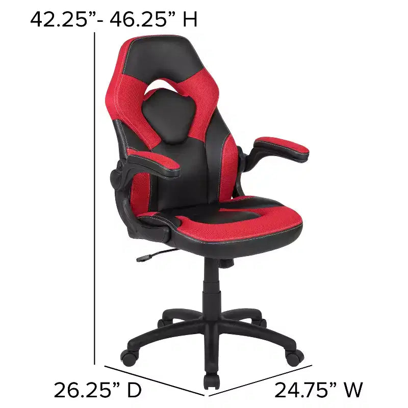 Ensemble bureau gamer et chaise de course Flash Furniture avec porte-gobelet, support de casque et 2 trous de gestion des câbles