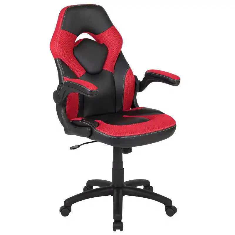 Ensemble bureau gamer et chaise de course Flash Furniture avec porte-gobelet, support de casque et 2 trous de gestion des câbles